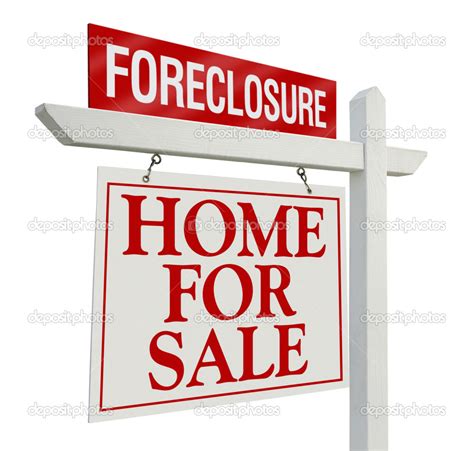 Foreclosure Real Estate Sign On White — Stock Photo © Feverpitch 2359062