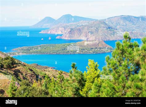 View Of Lipari And Salina Island Vulcano Island Aeolian Islands