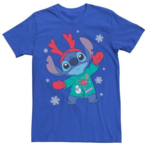 Disneys Lilo And Stitch Mens Christmas Sweater Stitch Tee Christmas