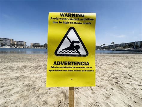 Warning High Bacteria Sign Los Angeles Stock Photo Image Of Protect