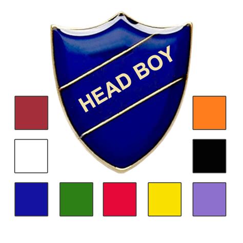 Head Boy Badge Shield Black Rooster School Badges