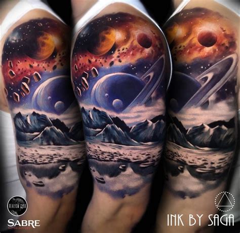 Galaxy Tattoo Sleeve Space Tattoo Sleeve Half Sleeve Tattoo Sleeve