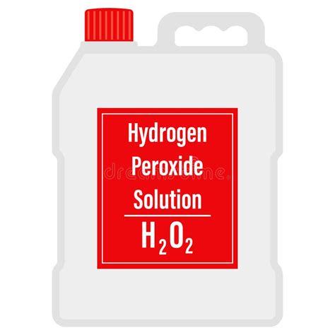 Hydrogen Peroxide In A Big Plastic Bottle Cartoon Vector Illustration