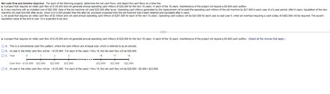 Solved Net Cash Flow And Timeline Depiction For Each Of The Chegg