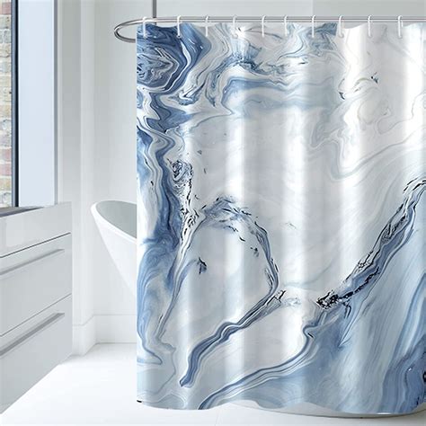 Blue Marble Shower Curtain Waterproof Fabric Shower Curtain For