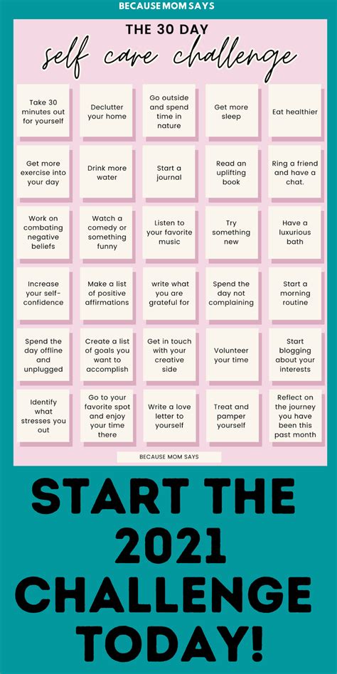 The 30 Day Self Care Challenge Artofit