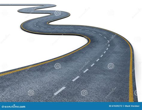 Road Isolated On White Background 3d Render Image Stock Illustration