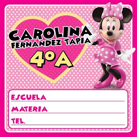 Etiquetas Escolares Personalizadas Minnie Mouse 8900 En Mercado Libre