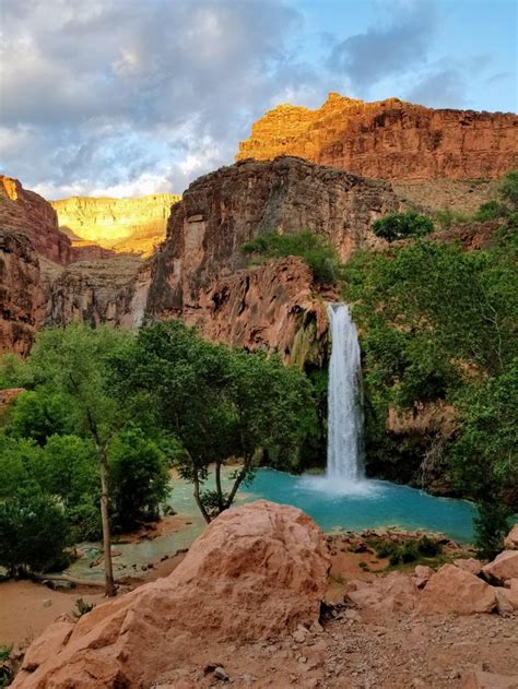 Yes The Water Really Is That Blue Sunset At Havasu Falls Havasupai