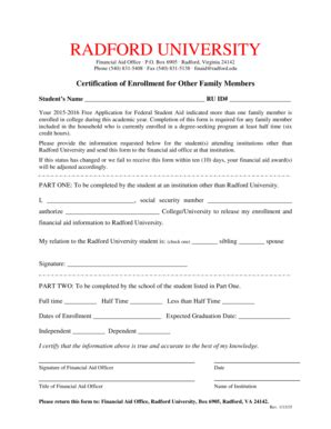 Fillable Online Radford Radford University Radford Fax Email Print