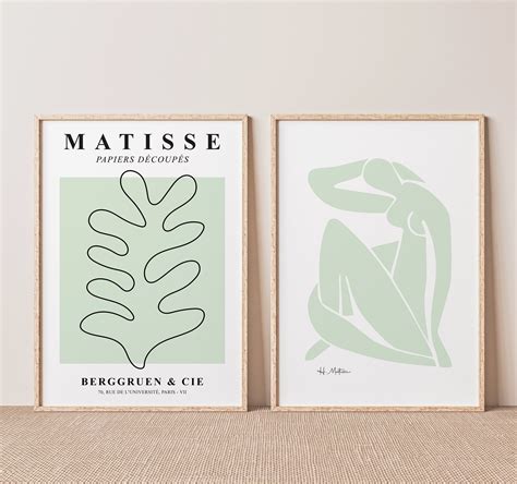 Matisse Print Set Of Matisse Sage Green Matisse Poster Etsy In