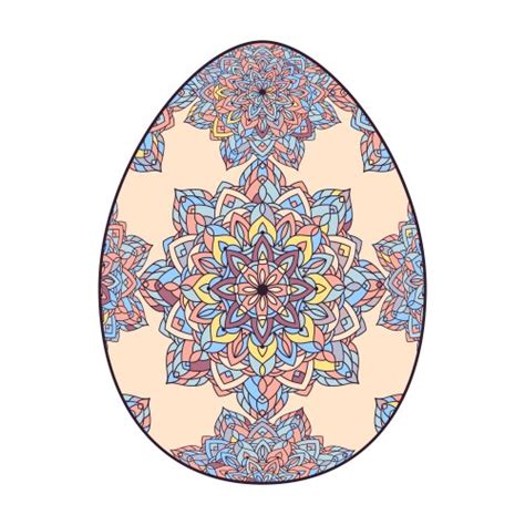 Hand Drawn Colorful Easter Egg With Patterns Vector Image