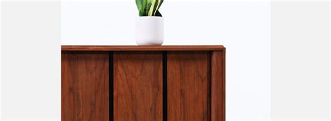 Vintage Mid Century Modern Tambour Door Walnut Credenza By Barzilay