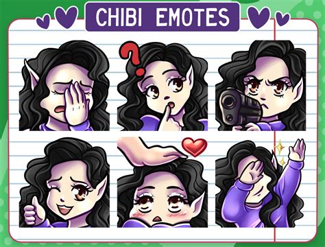 Twitch Emotes Pack Youtube Wave Tan Skin Black Hair Brown Eyes Twitch