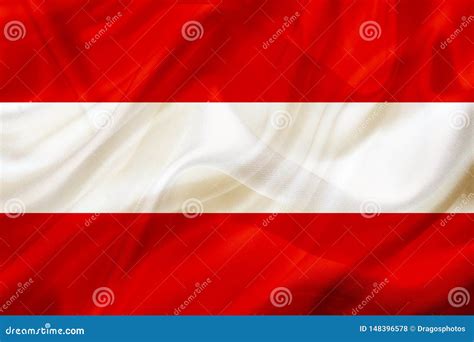 Austria Country Flag on Silk or Silky Waving Texture Stock Illustration ...