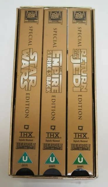 Star Wars Trilogy Special Edition Gold Three Vhs Boxset Empire Strikes