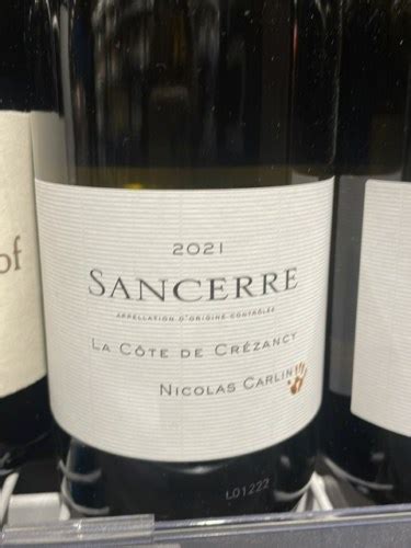 2021 Carlin Pinson La Côte de Crézancy Sancerre Blanc Vivino US