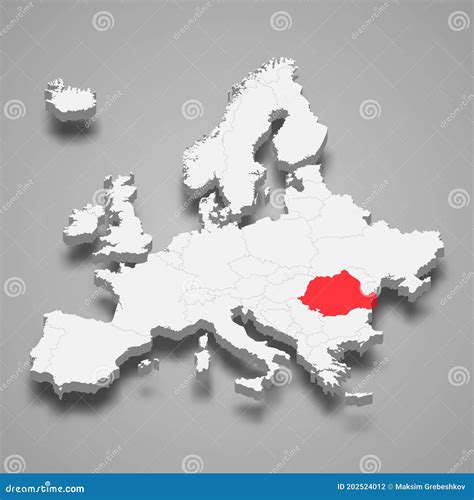romania on map of europe 3