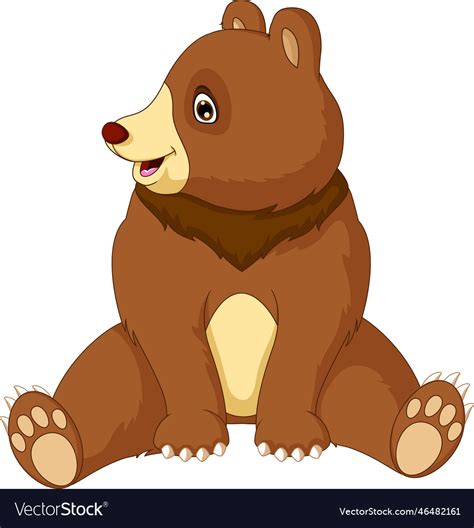 Cute Brown Bear Cartoon Posing Royalty Free Vector Image