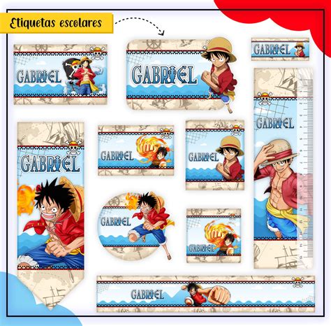 Etiqueta Escolar One Piece Elo7 Produtos Especiais