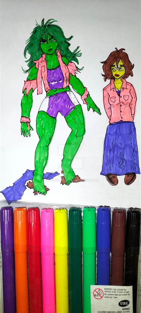 She Hulk Transformation Herself And Her Alter Ego By Iamshehulk On