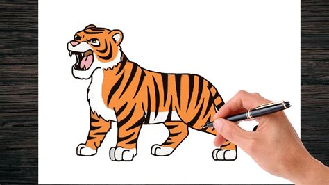 How To Draw A Tiger Step By Step Tutorial Youtube