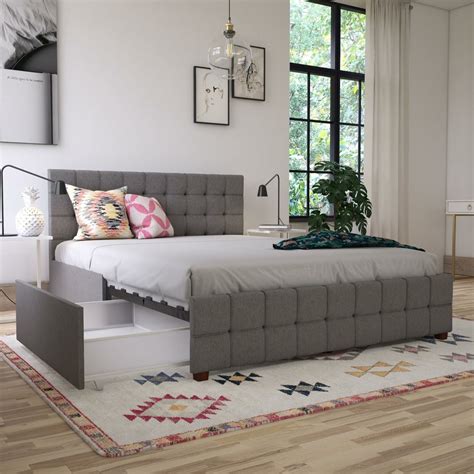 Elizabeth Tufted Upholstered Storage Platform Bed Best Bed Frames