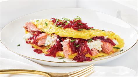 Curtis Stone S Smoked Salmon Omelette With Goat Cheese And Beet Relish Recipe