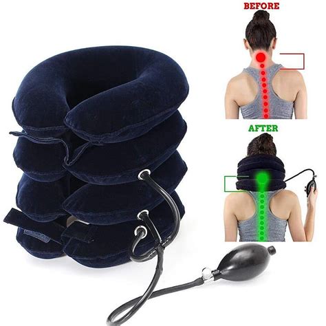 New Inflatable Neck Pillow Travel Massage Inflatable Cervical Traction Device Collar Head Back