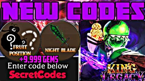 SECRET CODES KING LEGACY ALL NEW CODES GEM CODES SECRET CODES