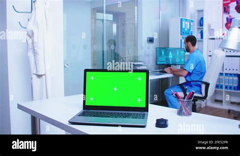 Footage Of Laptop With Green Screen Stock Video Footage Alamy