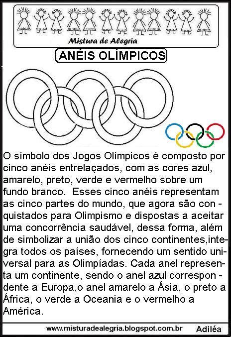 Aneis Olimpicos Texto Explicativo Para Imprimir Colorir 464677