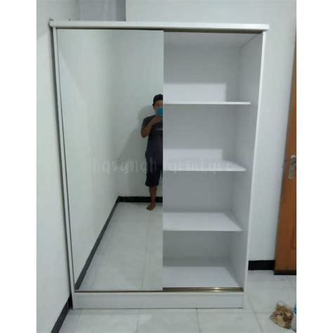 Jual Lemari Pakaian Sliding Murah Pintu Full Cermin Frameless