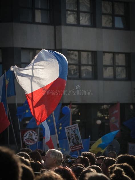 Protests On Wenceslas Square In Prague Editorial Photography Image Of