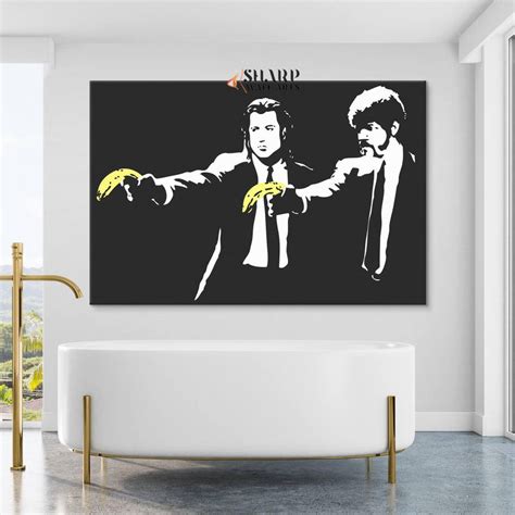 Banksy Pulp Fiction Bananas Wall Art Canvas Print Sharpwallarts