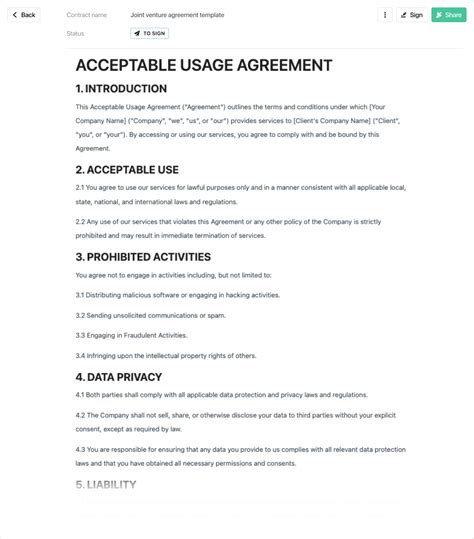 Acceptable Usage Policy Template