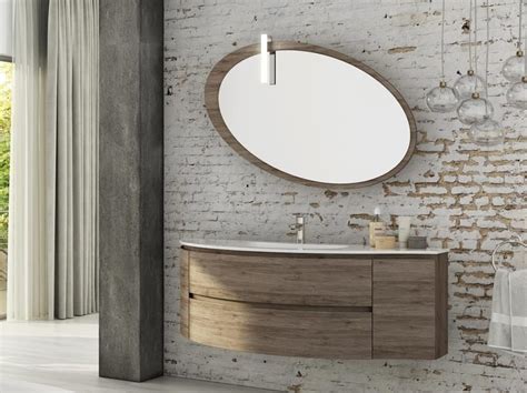 Mobile Lavabo Singolo Sospeso In Hpl Con Specchio Freedom F By Legnobagno