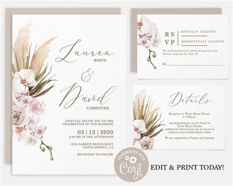 Invitations Announcements Boho Retro Wedding Save The Date Invitation