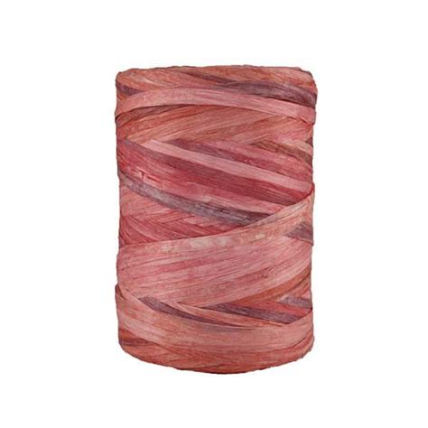 Raphia multicolore Rose Fil de raffia 100 végétal en bobine