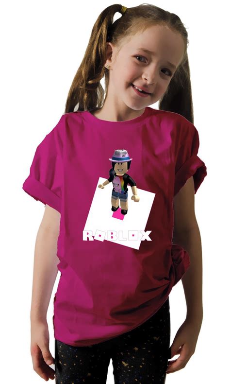 Camiseta Roblox Menina Estampada Em Várias Cores e Tamanhos