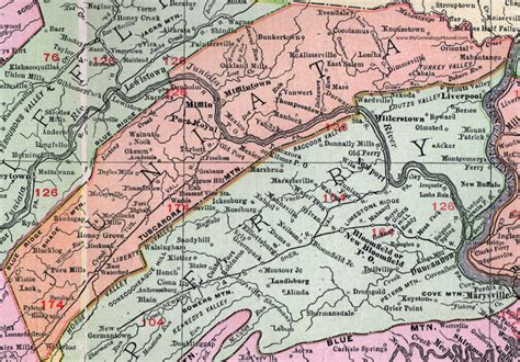 Juniata County, Pennsylvania 1911 Map by Rand McNally, Mifflintown ...