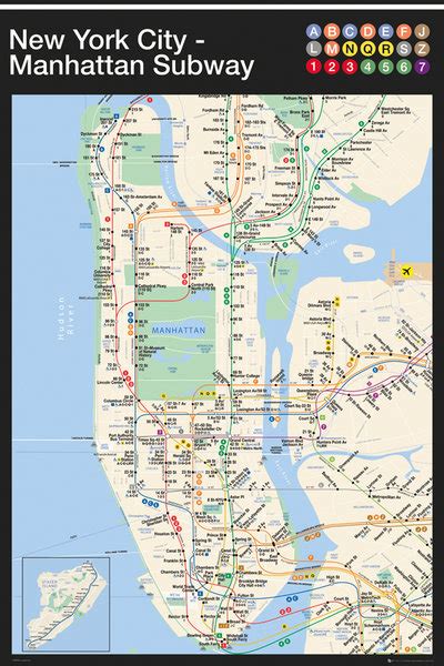 NY SUBWAY MAP Manhattan - Athena Posters