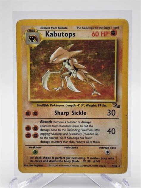 Pokémon TCG Kabutops Fossil 9 Holo Unlimited Holo Rare for sale online