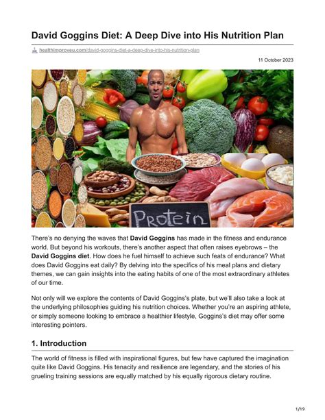 David Goggins Diet A Deep Dive Into His Nutrition Planpdf