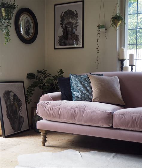 One Pink Velvet Sofa Styled Three Ways Hornsby Style