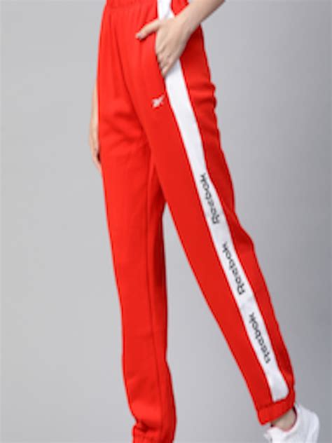 Buy Reebok Women Red Training Essentials Linear Logo Track Pants Track Pants For Women