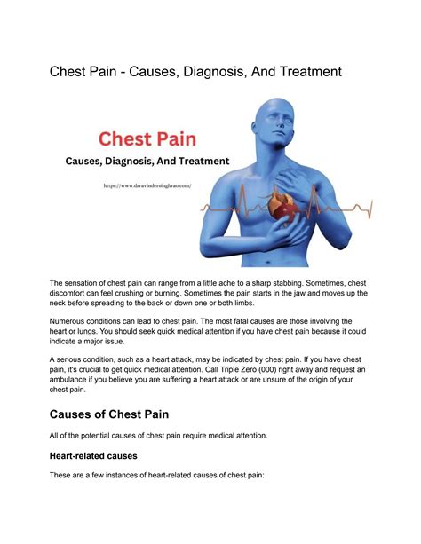 Chest Pain Causes Diagnosis And Treatment By Dr Ravinder Singh Rao