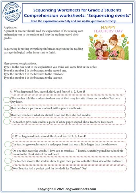 Reading Comprehension Worksheets Sequencing Events Image