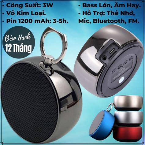 Loa Bluetooth Mini Nghe Nhạc Công Suất Lớn Bass Mạnh Có Khe Cắm Thẻ