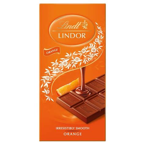 Lindt Lindor Milk Orange Chocolate Bar Ocado